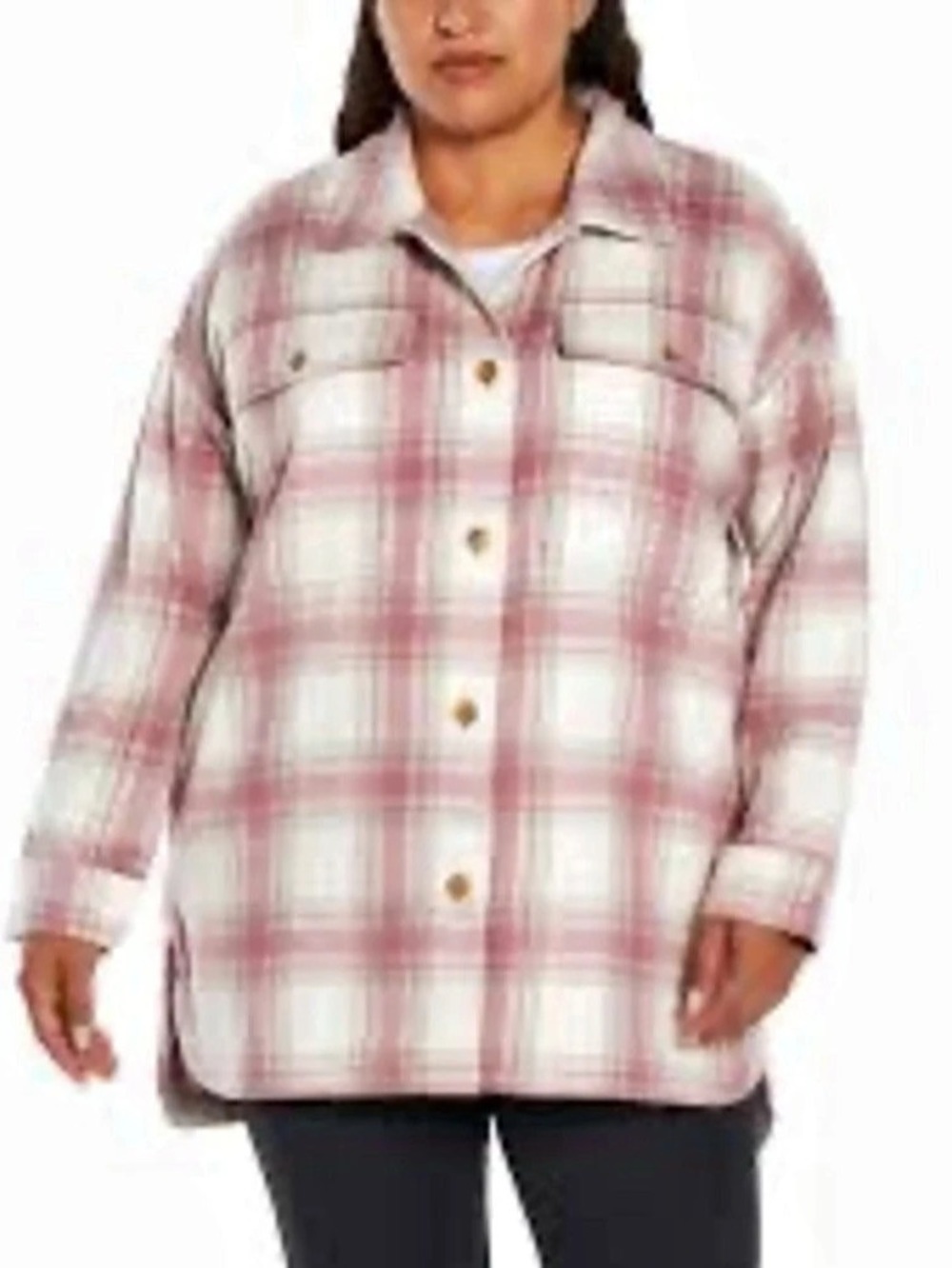 NWOT Banana Republic Plaid Shacket in Pink & White Size Small | Pockets
